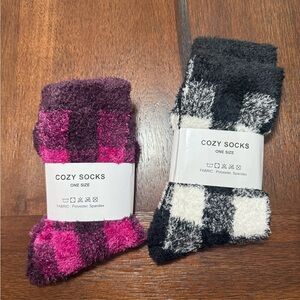 Cozy Plaid Fuzzy Socks Set